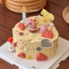 小红书同款小海狸奶酪蛋糕装饰软陶河狸汉堡，生日蜡烛蛋糕插件