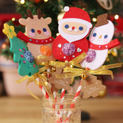 圣诞节礼物新年醒狮装饰棒棒糖花束幼儿园亲子手工不织布diy材料