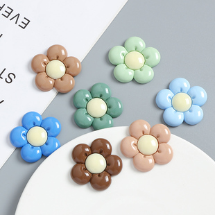 多彩可爱圆点花朵diy奶油胶材料，包手工(包手工，)制作发饰品树脂小配件滴胶