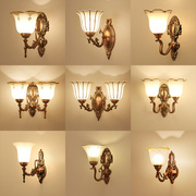 现代简约欧式复古红古铜色，壁灯卧室床头灯客厅电视背景墙壁灯具