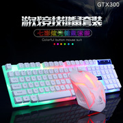 力美TX30键盘电脑七彩背光键盘鼠标 装机套装USB单键盘跨境亚马逊