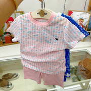 款！韩国中小童装 男女儿童满印短袖T恤 休闲透气套装D2
