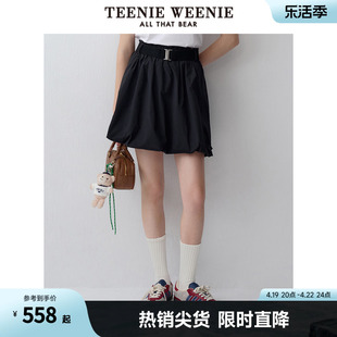 TeenieWeenie小熊2024年夏季高腰花苞短裙蓬蓬裙公主裙少女感