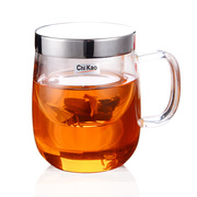 CHIKAO奇高玻璃杯带盖过滤办公室花茶杯加厚创意男女士茶水三件杯