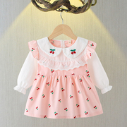 0-1-2岁女童韩版秋装长袖，连衣裙6个月女宝宝洋气，裙子婴儿公主裙潮