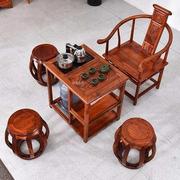 实木茶桌椅组合迷你茶q桌阳台客厅小户型茶艺桌简仿约古榆木新中