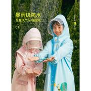 儿童雨衣女童男童冬季小学生连体小孩带书包位上学专用防雨服雨披