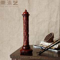 香筒红酸枝宝塔盘龙香筒香炉沉香檀香炉线香盒佛具摆件
