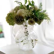 欧式出口手工玻璃艺术花瓶磨砂家居装饰摆件饭厅桌面台面插花摆件