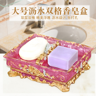 香皂盒轻奢美式肥皂盒家用高档创意沥水时尚手工皂盘高端浴室用品