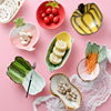 日式可爱个性网红陶瓷盘子创意不规则家用菜盘碟子小盘子水果盘
