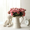 欧式花瓶摆件白色陶瓷花瓶客厅装饰餐桌花瓶客厅花瓶仿真花套装