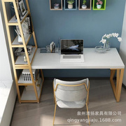实木电脑桌书架，组合台式电脑一体书桌书柜，笔记本电脑桌学生学习桌