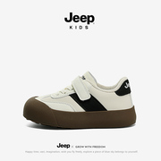 jeep男童鞋子儿童运动鞋棉鞋，2023秋冬季加绒二棉女童休闲板鞋