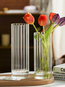 欧式简约创意透明花瓶水养玫瑰百合富贵竹插花器客厅餐桌玄关摆件