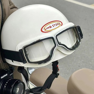 头盔电动车女男士情侣哈雷安全帽，新国标(新国标，)3c认证摩托车半盔四季通用