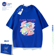 NASA机器猫t恤儿童短袖女纯棉2024夏季中大童装潮牌男童半袖