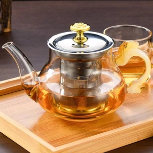 高硼硅耐热玻璃茶壶加厚龙把不锈钢过虑泡茶器多款茶壶