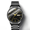 手錶品牌冠琴钢带手表商务夜光，防水士机械，双日历手表瑞士男