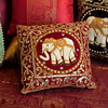 东南亚风格布艺腰枕泰国手工刺绣大象抱枕靠枕红木沙发靠垫含芯