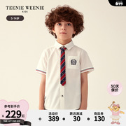 TeenieWeenie Kids小熊童装男童23年款秋季学院领带短袖衬衫