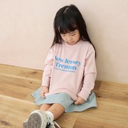 日本 branshes 2023春秋 儿童装运动英文字母马卡龙糖果色长袖T恤