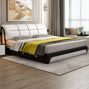 真皮床现代简约1.8主，卧室2米储物高端大气，轻奢婚床实木双人布艺床