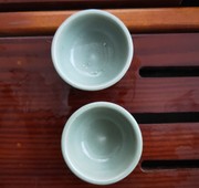 龙泉青瓷老国营青瓷小杯陶瓷，日用茶杯酒杯，收藏品老梅子青上垟瓷