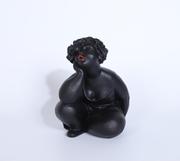 小黑妞现代简约黑色胖女孩人物摆件样板房间展示厅创意软装饰品