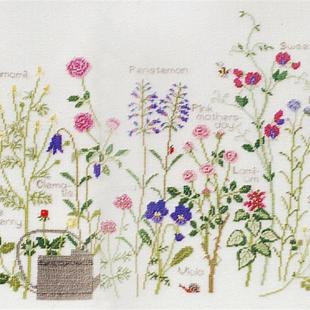 法国dmc十字绣套件手工花卉，花草系列青木，和子野蔷薇的花季