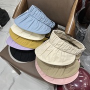 韩版褶皱大帽檐uv防晒空顶帽，时尚可卷起便携出游夏季户外遮阳帽子