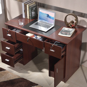 电脑桌台式家用书桌简约现代经济型带抽屉321办公桌1.2米(红棕色)