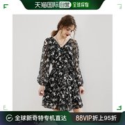 韩国直邮elfsack连衣裙elfsac黑色雪纺绸，材质礼服0091