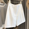 高质感白色西装短裤女夏季薄款2023高腰垂感遮肉不皱西裤5分