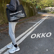 OKKO周边日系复古重磅运动卫裤子潮男纯色螺纹针织束口小脚休闲裤