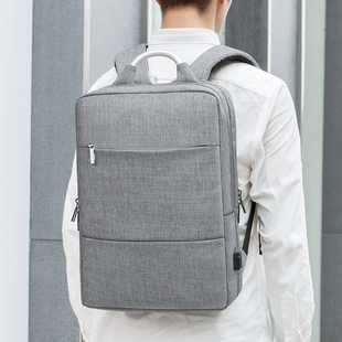 商务书包男士双肩包简约笔记本电脑包时尚潮流出差旅行背包大容量