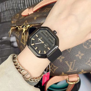 方形硅胶手表中性风潮酷大表盘时尚潮流虫洞概念手表独立秒盘