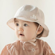 韩国女宝宝帽子春夏季薄款女婴儿渔夫帽女童帽，遮阳帽公主防晒夏天