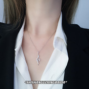 s925纯银锆石小蛇项链小众气质设计饰品高级感个性女款蛇形锁骨链