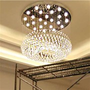 吊线水晶灯餐厅客厅p水晶吊灯吸顶灯圆形水晶灯直径1米1.2米8