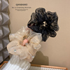 韩国复古绢纱水钻大肠圈头花，法式优雅气质，丸子头发圈耐用粗扎发绳