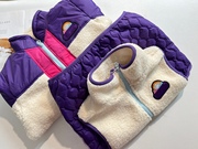 秋冬羊羔绒拼接紫色外套+马甲女童学生保暖加厚分开拍