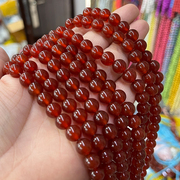 7a级天然红玛瑙散珠圆珠diy手链项链，饰品配件红玉髓