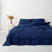 北欧风纯亚麻四件套素色水洗，床单被套床笠被罩，三件套枕套床上用品