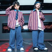 中国少年舞蹈表演服儿童嘻哈，街舞hiphop套装小学生啦啦队演出服装