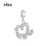 mixx奥地利水晶小象925银饰品趣味银制吊坠项链diy吊饰P3700