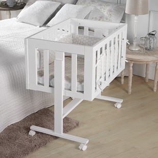 弗贝思新生婴儿床宝宝，摇篮欧式多功能实木拼接大床可移动可变书桌