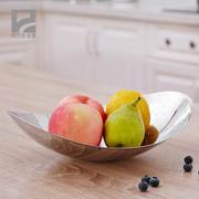 304不锈钢果盘创意水果盘客厅装饰果盘水果不锈钢旦形 船形盘子