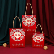 萌宝诞生喜糖盒子中式生日包装盒手提喜空盒创意满月伴手礼盒
