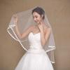 白色简约单层软纱新娘结婚婚纱，头饰婚礼短款头纱，1.5米小花边